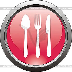 Red cafe icon - color vector clipart