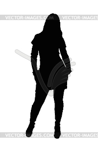 Silhouette of girl  - vector clipart