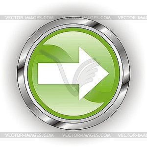 Green icon of arrow - royalty-free vector image