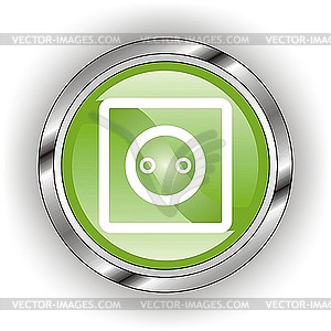 Green icon of socket - vector clipart