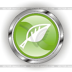 Green web glossy icon - vector image