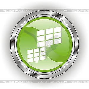 Green web glossy icon - vector clipart