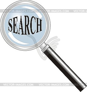 Metallic magnifying glass - vector image