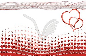 Valentines heart halftone background in - vector clip art