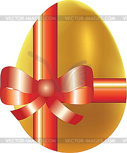 Colored easter egg with bow - vector image