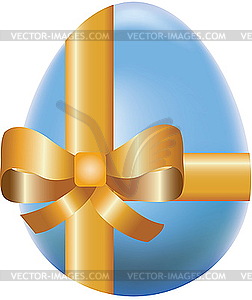 Colored easter egg decorated by bow, holiday symbol - stock vector clipart