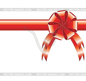 Red bow with ribbon - vector clipart
