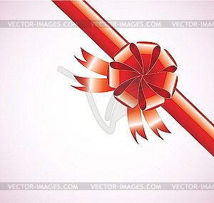 Red bow with ribbon - vector image