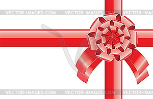 Red bow with ribbon - vector EPS clipart