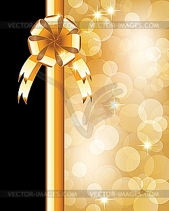 Background with bow, stars and blurry light - vector clip art