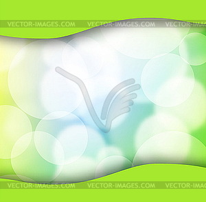 Green spring background with blurry light - vector clipart