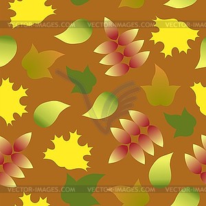 Seamless pattern with autumn colorful leaves - vector clipart