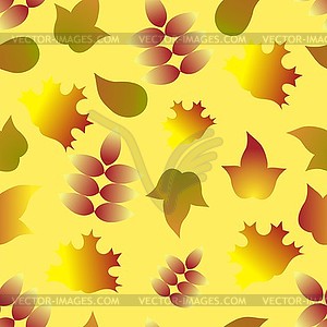 Бесшовные модели с осени разноцветные листья - векторизованное изображение