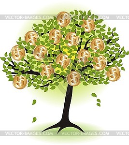 Деньги монеты tree.with доллар - изображение в формате EPS