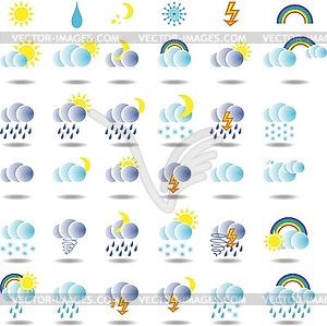 Weather colorful icon set for web design - vector image