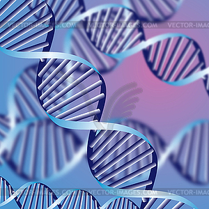 DNA helix, biochemical abstract background - vector clip art