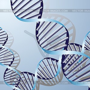 Double DNA helix, biochemical abstract background - vector image