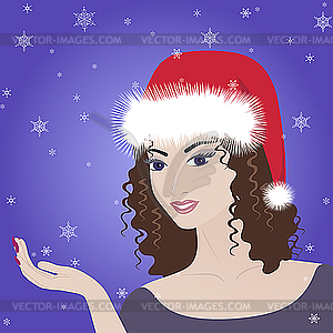 Beautiful winter girl - vector clip art