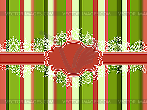 Christmas frame with stripes and snowflakes - vector clip art