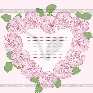 Romantic frame of roses - vector image