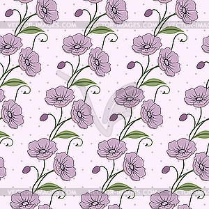 Elegant seamless pattern with flowers - vector clipart