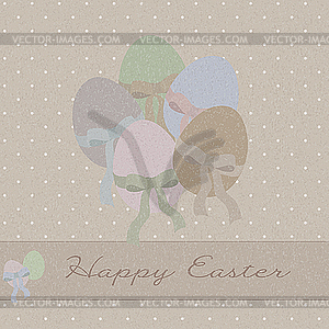 Pastel greeting card with Easter eggs - vector image