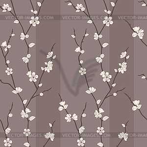 Seamless pattern with sakura branches - vector image