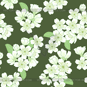 Seamless pattern with apple flowers - royalty-free vector clipart