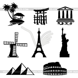 Туристические иконки - изображение в векторе