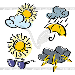 Weather icons - vector clipart