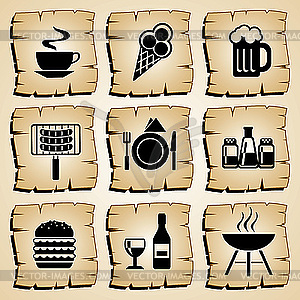 Icons food - stock vector clipart