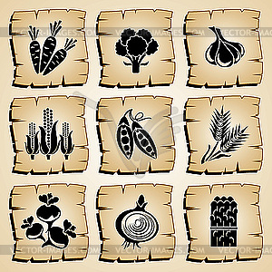 Icons vegetables - vector clip art