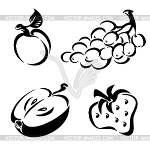 Fruit icons - vector clipart