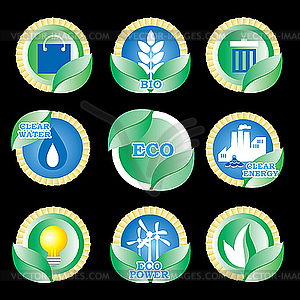 Eco icons - vector clipart