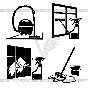 Cleaning icons - vector clip art