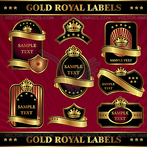 Gold royal labeles - vector image