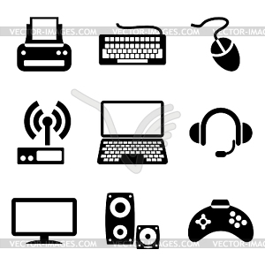 Computer devices icons - vector image