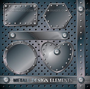 Элементы дизайна металла - стоковый клипарт