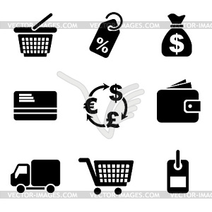 Computer commerce icons - vector clipart