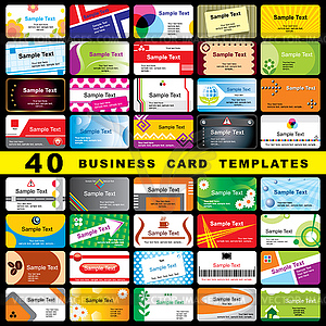 40 визитных карточек - иллюстрация в векторном формате