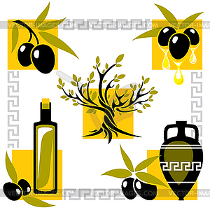 Greece olive - color vector clipart