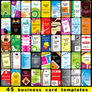 45 vertical business cards - vector image