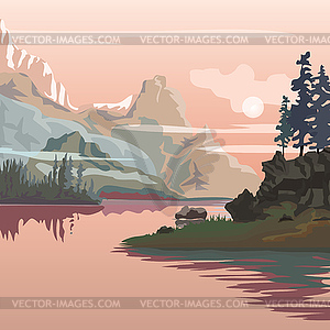 Mountain landscape - vector clip art