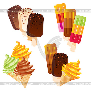 Ice cream set - vector image