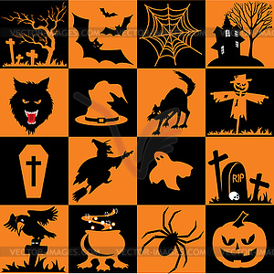 Set of halloween symbols - vector clipart