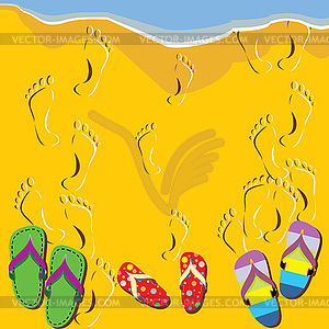 Пляжные сандалии - векторный графический клипарт