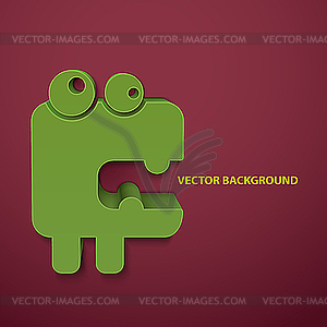 Stylized head of crocodile - royalty-free vector image