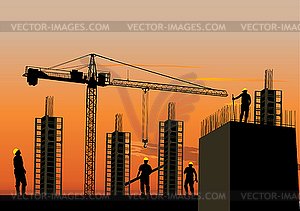 Silhouette of construction site - vector clipart