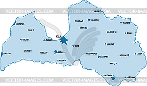 Map of Republic of Latvia - vector image