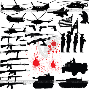Военные силуэты - графика в векторе